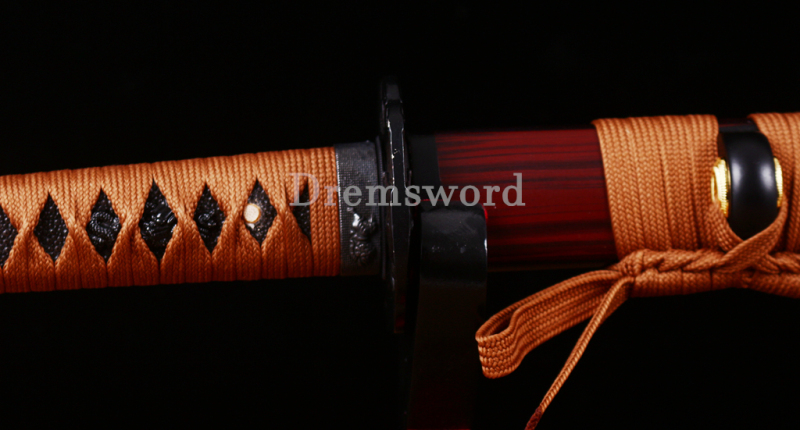 KO Katana 9260 spring Steel Japanese samurai Sword Full Tang batttle ready sharp Shinogi-Zukuri Brown