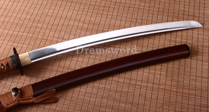 KO Katana 9260 spring Steel Japanese samurai Sword Full Tang batttle ready sharp Shinogi-Zukuri Brown