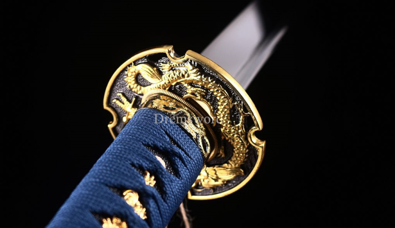 Handmade 9260 Spring Steel Wakizashi Japanese Samurai Sword Sharp Battle Ready Shinogi-Zukuri Blue