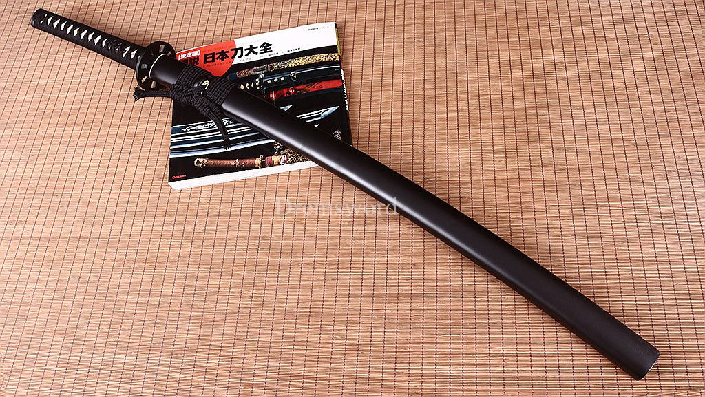 Handmade L6 Clay tempered steel Katana Japanese Samurai Sword Battle Ready Sharp Shinogi-Zukuri Black