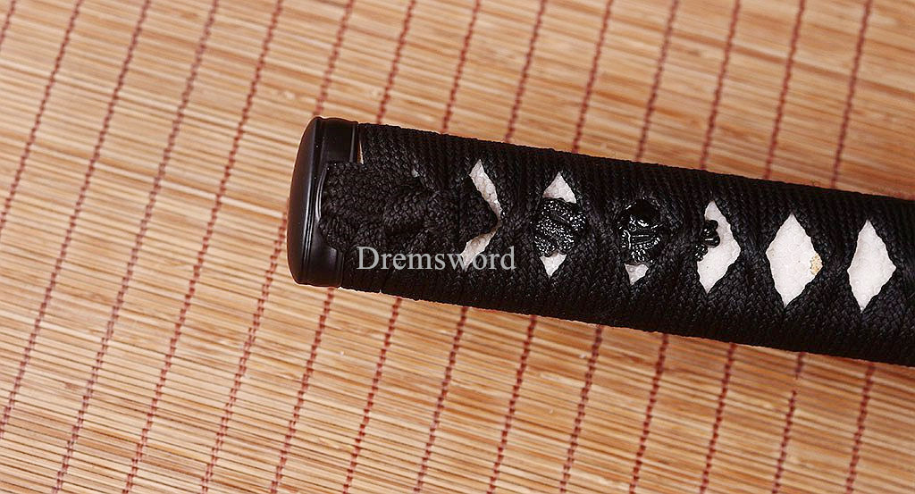 Handmade L6 Clay tempered steel Katana Japanese Samurai Sword Battle Ready Sharp Shinogi-Zukuri Black