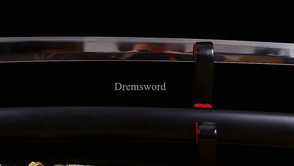 Handmade L6 Clay tempered steel Katana Japanese Samurai Sword Battle Ready Sharp Shinogi-Zukuri Black
