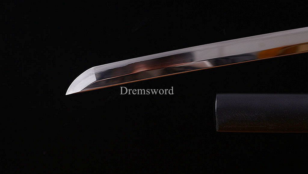 Handmade L6 Clay tempered steel Katana Japanese Samurai Sword Battle Ready Sharp Shinogi-Zukuri Black
