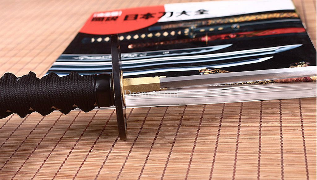 Handmade L6 Clay tempered steel Katana Japanese Samurai Sword Battle Ready Sharp Shinogi-Zukuri Black