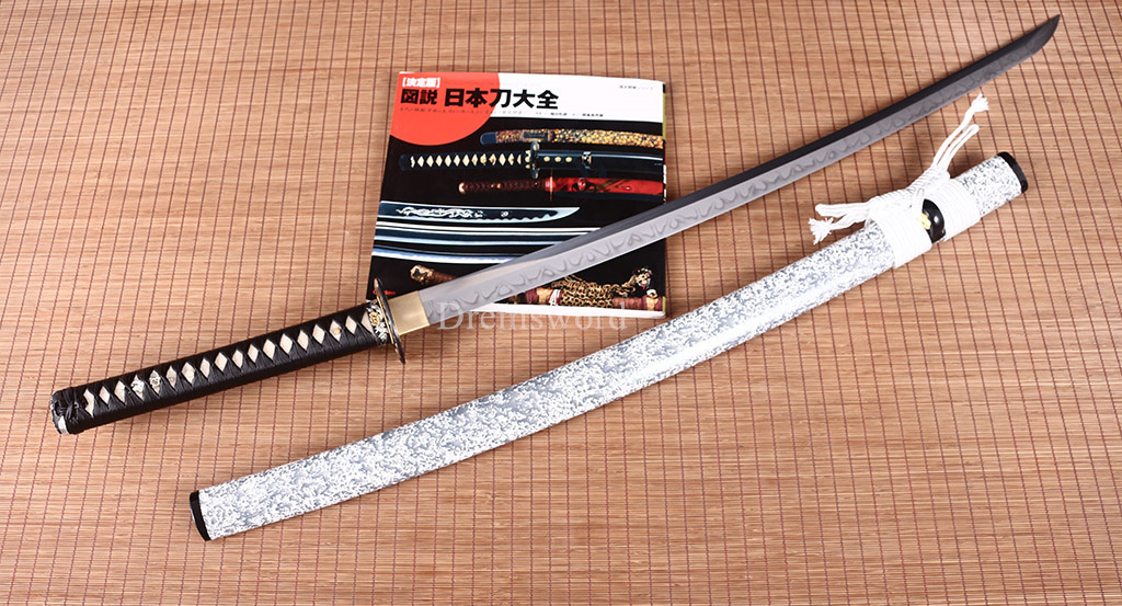 L6 Steel Clay Tempered Choji Hamon Blade Katana Japanese Samurai Sword O-kissaki SHINOGI-ZUKURI White