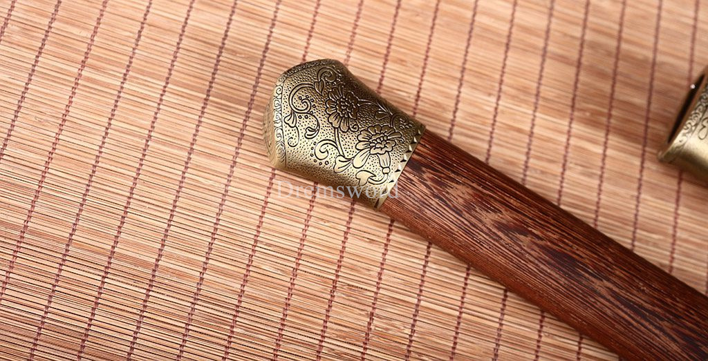 L6 Clay tempered Chokutō Straight Katana Japanese Samurai Sword Rosewood Saya KIRIHA-ZUKURI Brown