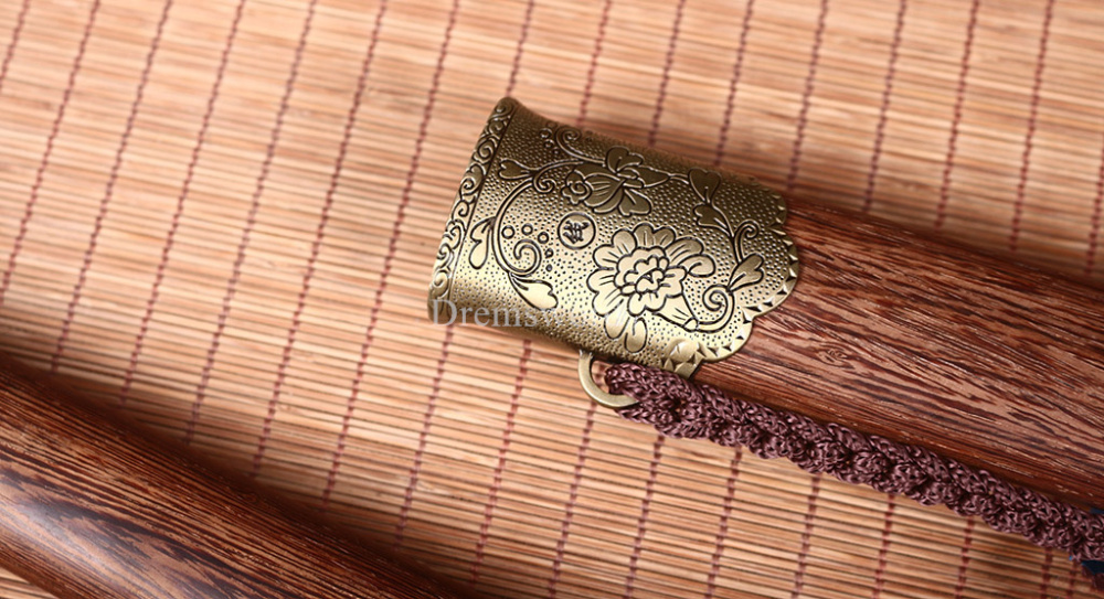 L6 Clay tempered Chokutō Straight Katana Japanese Samurai Sword Rosewood Saya KIRIHA-ZUKURI Brown