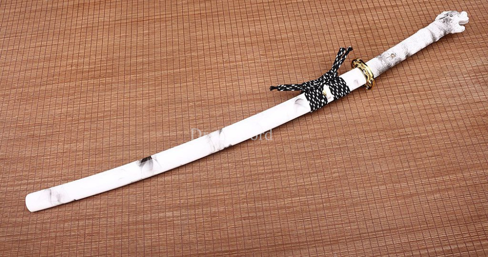 Handmade Damascus Folded Steel Katana Japanese Samurai Real Sword Battle Ready Shinogi Zukuri real sharp sword White
