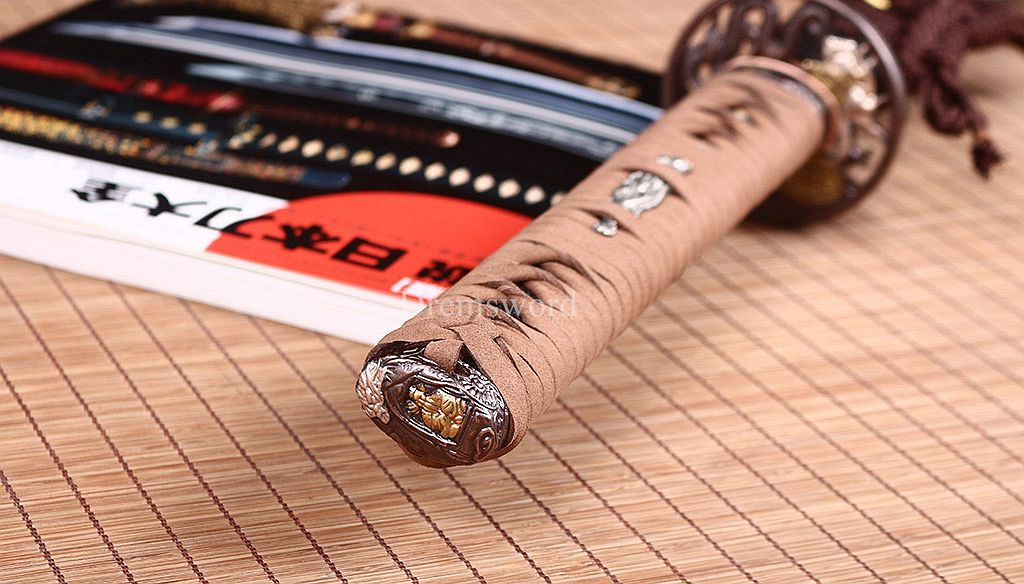 Shihozume ClayTempered Katana Japanese Samurai Sword Hand Polishing Ox Horn Saya Shinogi Zukuri full tang Black.