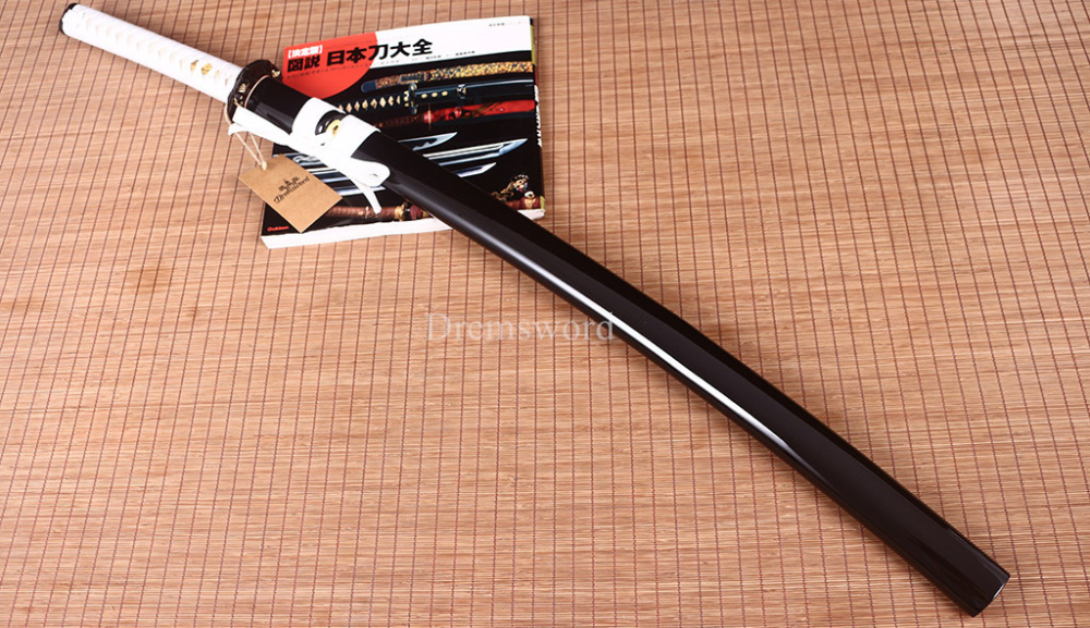 Handmade Damascus Folded Steel Katana Japanese Samurai Rael Sword Battle Ready Shinogi Zukuri real sharp sword Black