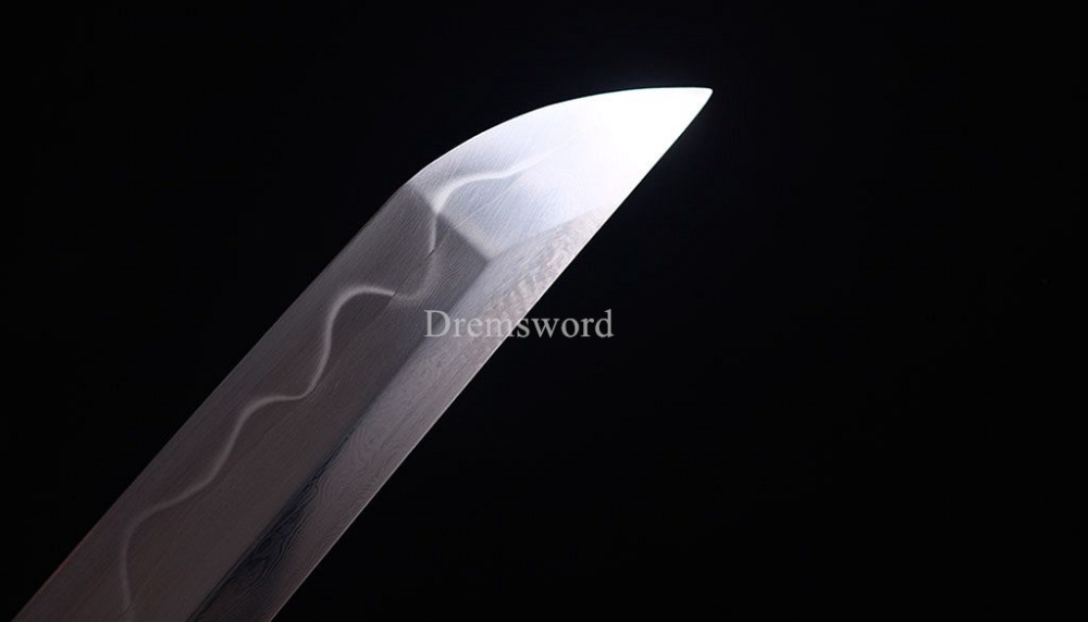 Shihozume ClayTempered Katana Japanese Samurai Sword Hand Polishing Shell Saya Shinogi Zukuri full tang Red