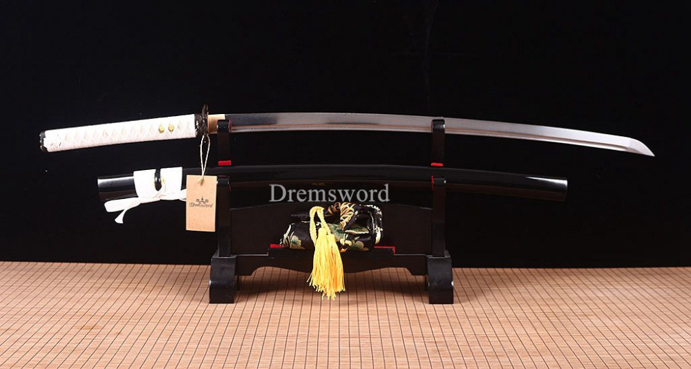 Handmade Damascus Folded Steel Katana Japanese Samurai Rael Sword Battle Ready Shinogi Zukuri real sharp sword Black