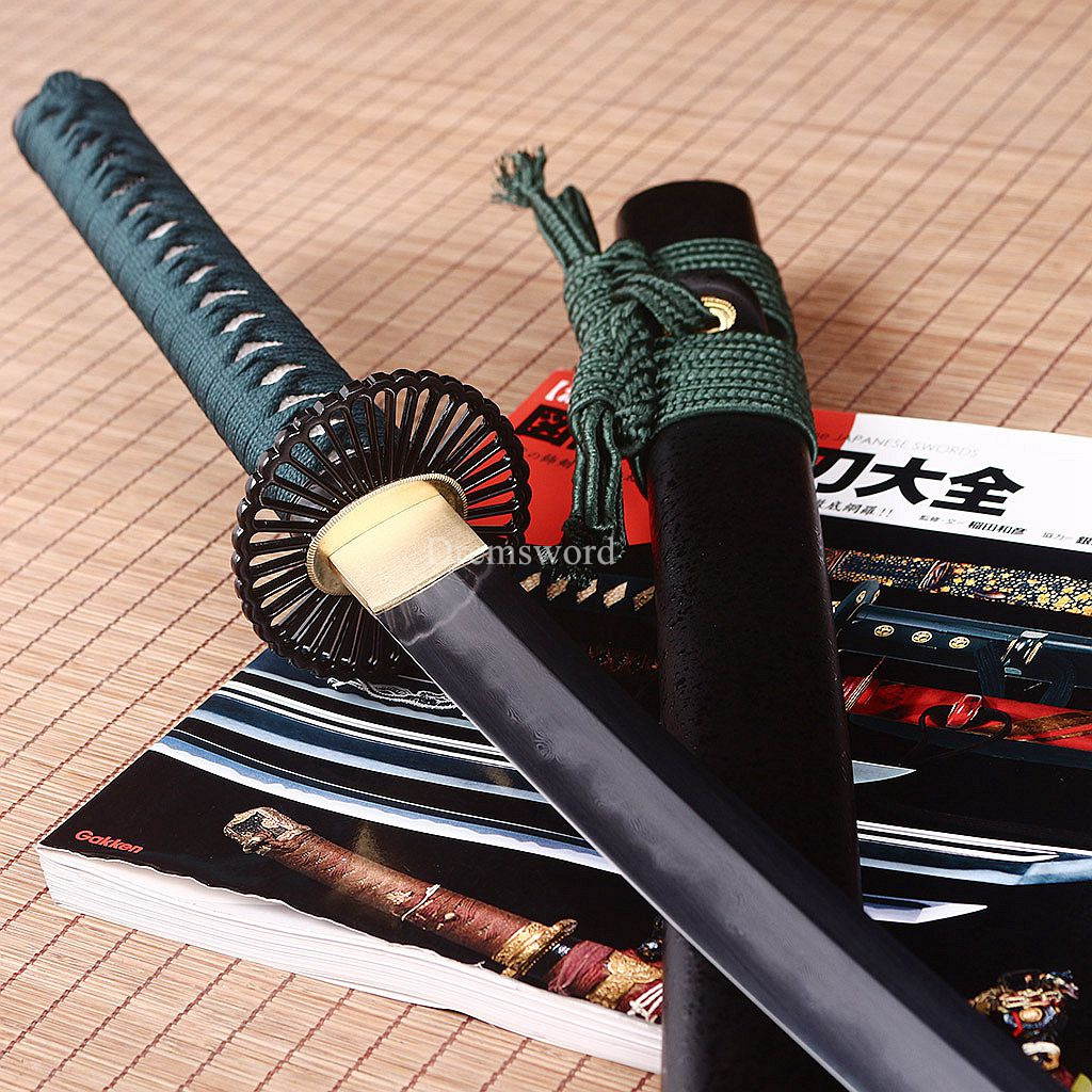 Kobuse Clay Tempered Folded Steel Japanese Samurai Katana Sword Battle Ready New SHINOGI-ZUKURI Balck