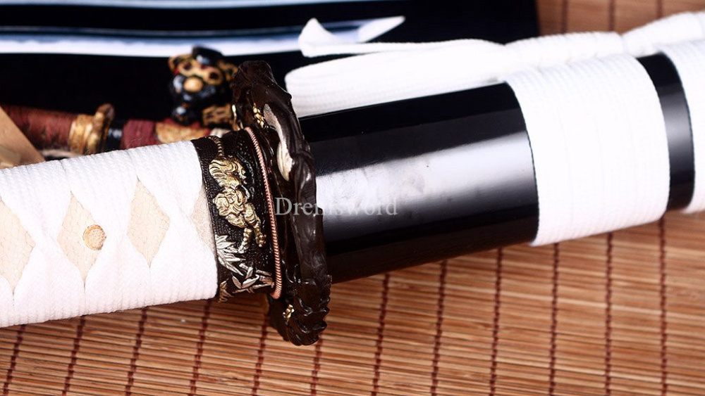 Handmade Damascus Folded Steel Katana Japanese Samurai Rael Sword Battle Ready Shinogi Zukuri real sharp sword Black