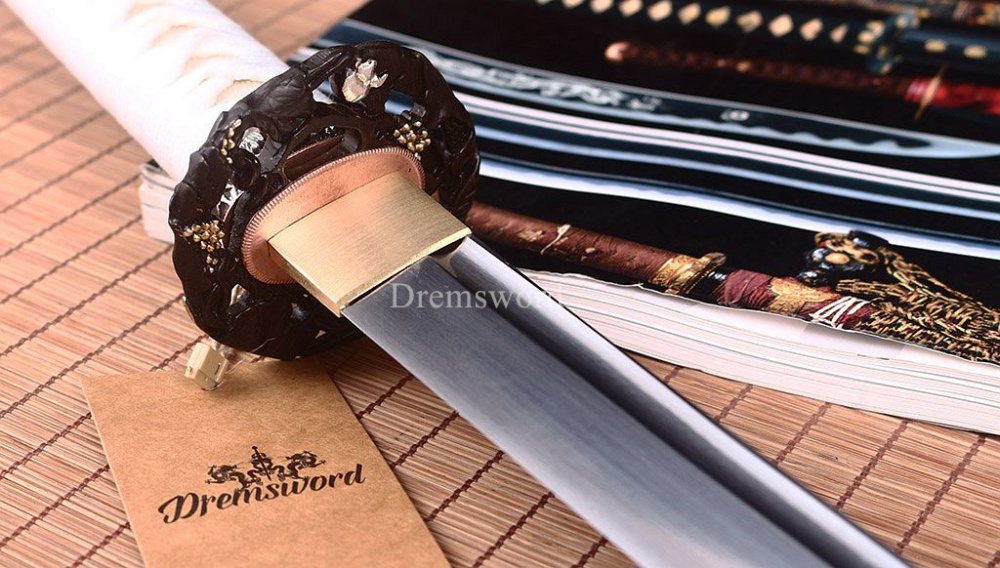 Handmade Damascus Folded Steel Katana Japanese Samurai Rael Sword Battle Ready Shinogi Zukuri real sharp sword Black
