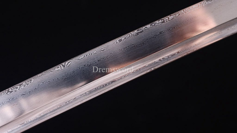 Handmade Damascus Folded Steel Katana Japanese Samurai Rael Sword Battle Ready Shinogi Zukuri real sharp sword Black