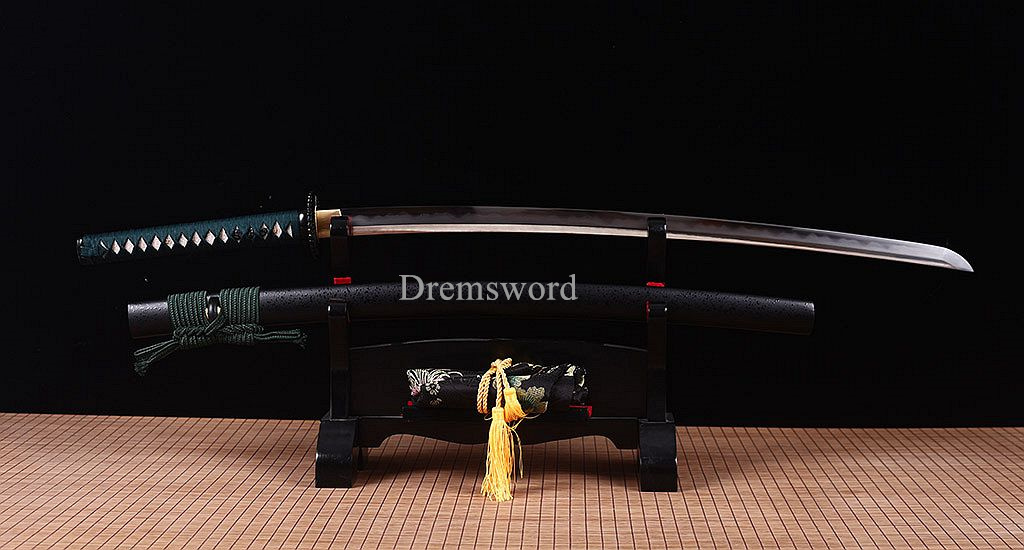 Kobuse Clay Tempered Folded Steel Japanese Samurai Katana Sword Battle Ready New SHINOGI-ZUKURI Balck