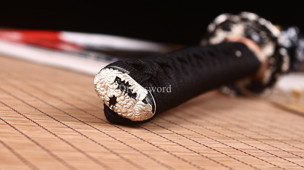 Honsanmai Clay Tempered Katana Japanese Samurai Sword Battle Ready Sharp Rayskin Shinogi-Zukuri black