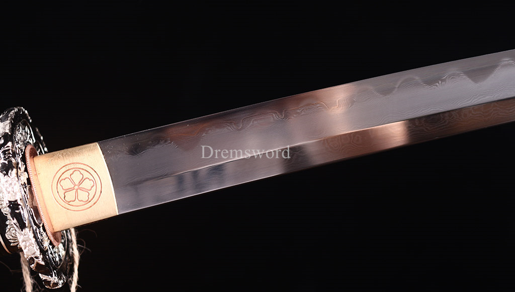 Honsanmai Clay Tempered Katana Japanese Samurai Sword Battle Ready Sharp Rayskin Shinogi-Zukuri black