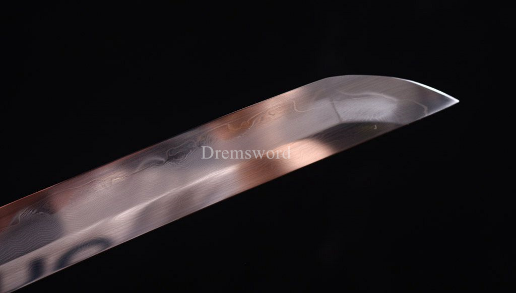 Honsanmai Clay Tempered Katana Japanese Samurai Sword Battle Ready Sharp Rayskin Shinogi-Zukuri black