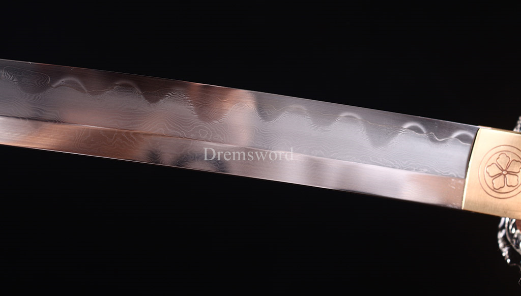 Honsanmai Clay Tempered Katana Japanese Samurai Sword Battle Ready Sharp Rayskin Shinogi-Zukuri black
