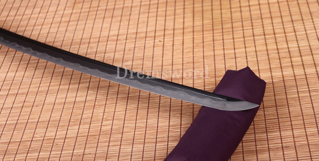Honsanmai Clay Tempered Katana Japanese Samurai Sword Hadori Polishing Hamon Shinogi-Zukuri Yellow