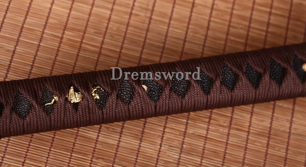 Honsanmai Clay Tempered Katana Japanese Samurai Sword Hadori Polishing Hamon Shinogi-Zukuri Yellow