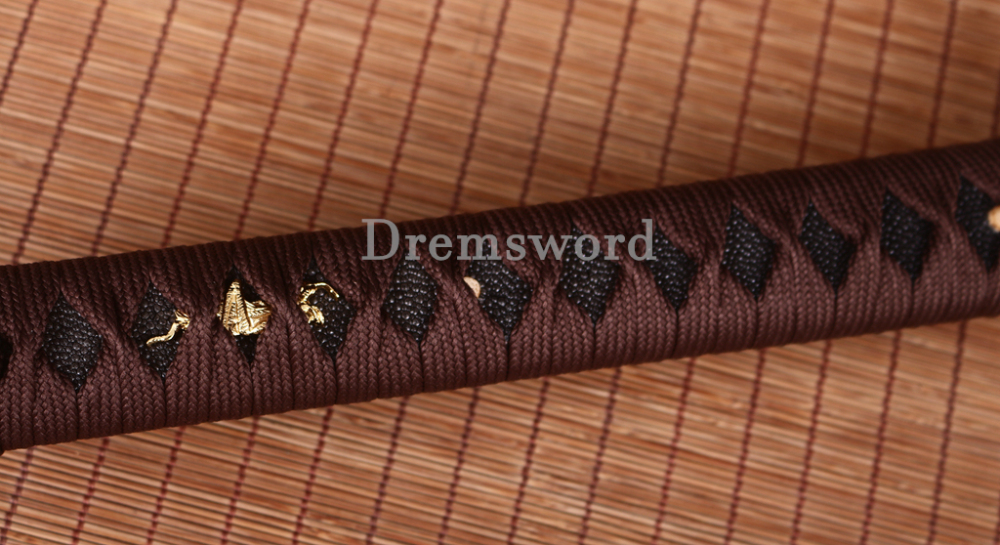 Honsanmai Clay Tempered Katana Japanese Samurai Sword Hadori Polishing Hamon Shinogi-Zukuri Yellow