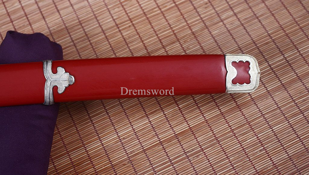 T10 Steel Clay Tempered Hada Polishing Tachi Japanese Samurai Sword Choji Hamon Shinogi Zukuri Full Tang  Sharp Red.