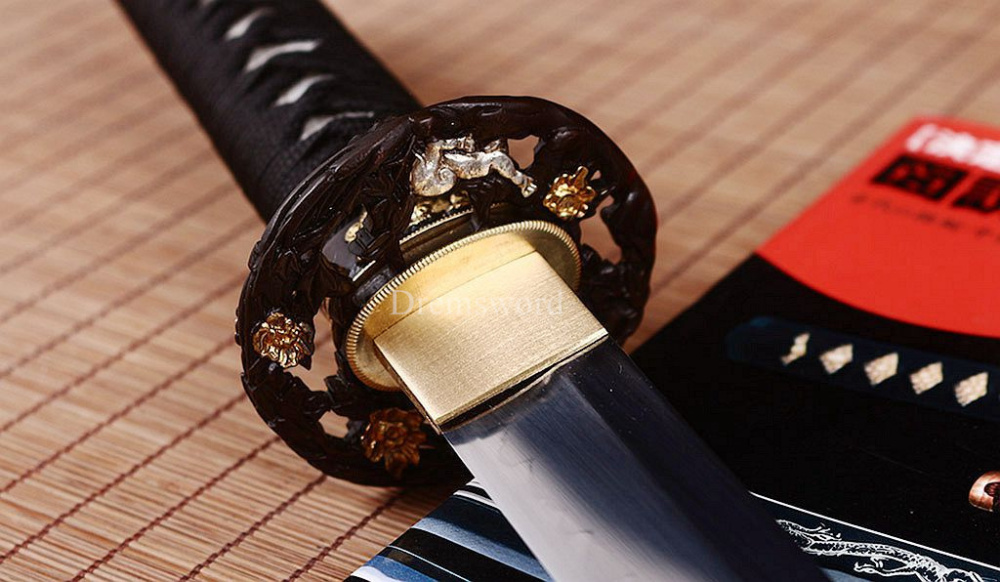 T10 Steel Clay Tempered Wakizashi Japanese Samurai Battle Sword Real Hamon Black SHINOGI-ZUKURI Full Tang .