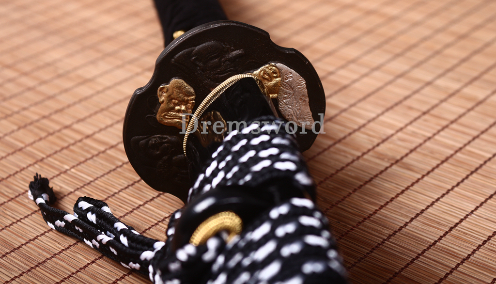T10 Clay Tempered Katana Japanese Samurai Functional Sword Abrasive Hamon Black Shinogi Zukuri Full Tang