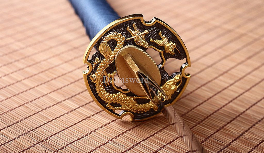 Handmade 9260 Spring Steel Katana Japanese Samurai Sword Battle Ready Full Tang Shinogi-Zukuri Blue