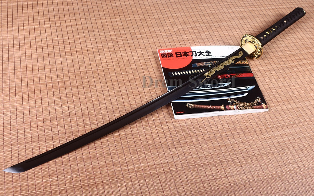 HANDMADE JAPANESE SAMURAI kATANA SWORD 9260 SPRING STEEL FULL TANG BATTLE SHARP Shinogi-Zukuri Black