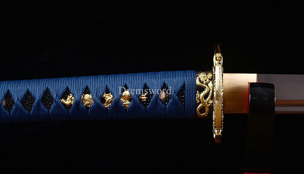Handmade 9260 Spring Steel Katana Japanese Samurai Sword Battle Ready Full Tang Shinogi-Zukuri Blue