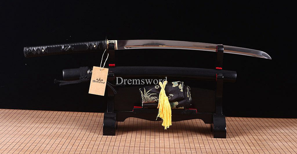 Handmade 9260 Spring Steel KO Katana Japanese Samurai Real Sword Battle Ready Shinogi-Zukuri Black