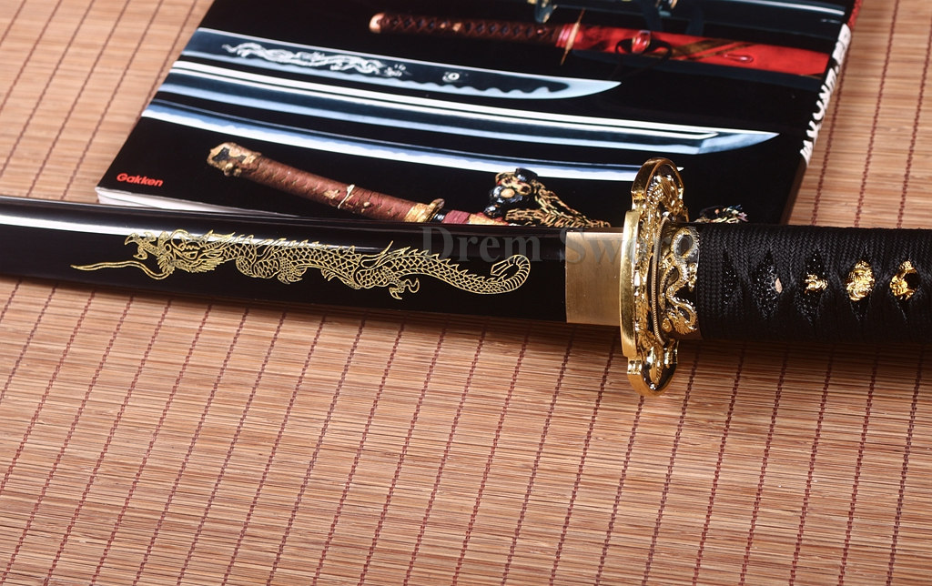 HANDMADE JAPANESE SAMURAI kATANA SWORD 9260 SPRING STEEL FULL TANG BATTLE SHARP Shinogi-Zukuri Black