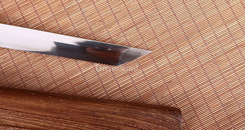 Handmade 9260 Spring Steel Wakizashi Japanese Samurai Real Sword Rosewood Saya Kiriha-Zukuri Brown