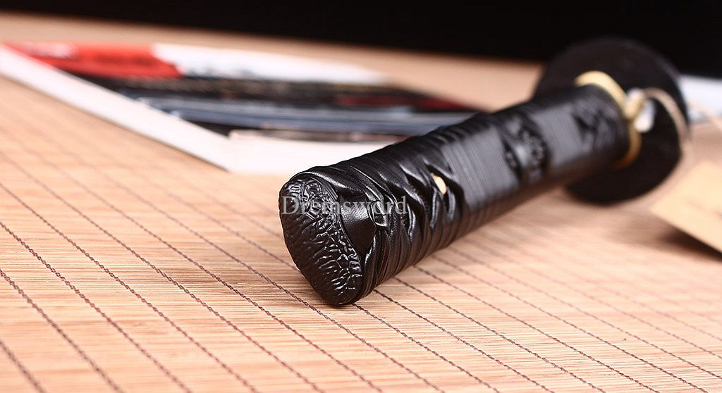 Handmade 9260 Spring Steel KO Katana Japanese Samurai Real Sword Battle Ready Shinogi-Zukuri Black