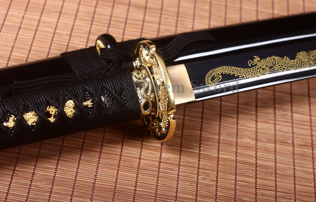 HANDMADE JAPANESE SAMURAI kATANA SWORD 9260 SPRING STEEL FULL TANG BATTLE SHARP Shinogi-Zukuri Black