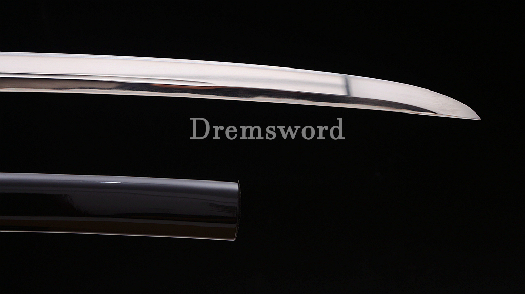 41" 1095 High Carbon Steel Katana Japanese Samurai Functional Battle Sword O-KISSAKI UNOKUBI-ZUKURI Black