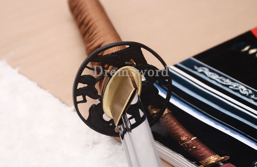 41" 1095 High Carbon Steel Katana Japanese Samurai Functional Battle Sword O-KISSAKI UNOKUBI-ZUKURI Black