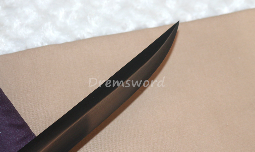 43"Damascus Folded Steel Nodachi Long Katana Shobu-Zukuri Japanese Samurai Sword Black