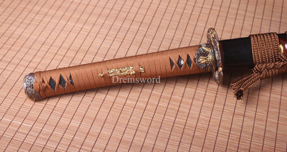 Handmade 1095 High Carbon Steel Blade Katana Japanese Samurai Sword Ox Horn Saya SHINOGI-ZUKURI Black