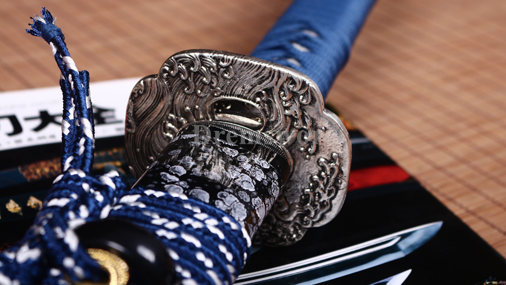 Hand Forge T10 Steel Clay Tempered Naginata Japanese Samurai Battle Sword Sharp Shinogi Zukuri Full Tang Blue