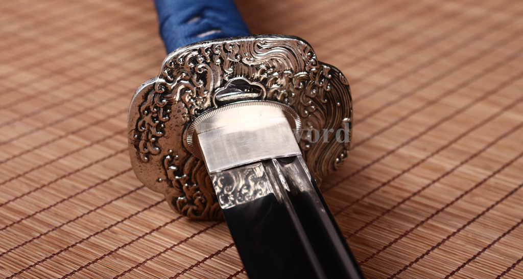 Hand Forge T10 Steel Clay Tempered Naginata Japanese Samurai Battle Sword Sharp Shinogi Zukuri Full Tang Blue
