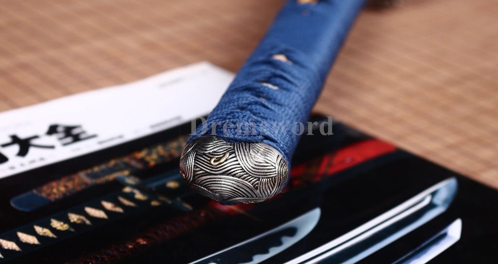 Hand Forge T10 Steel Clay Tempered Naginata Japanese Samurai Battle Sword Sharp Shinogi Zukuri Full Tang Blue