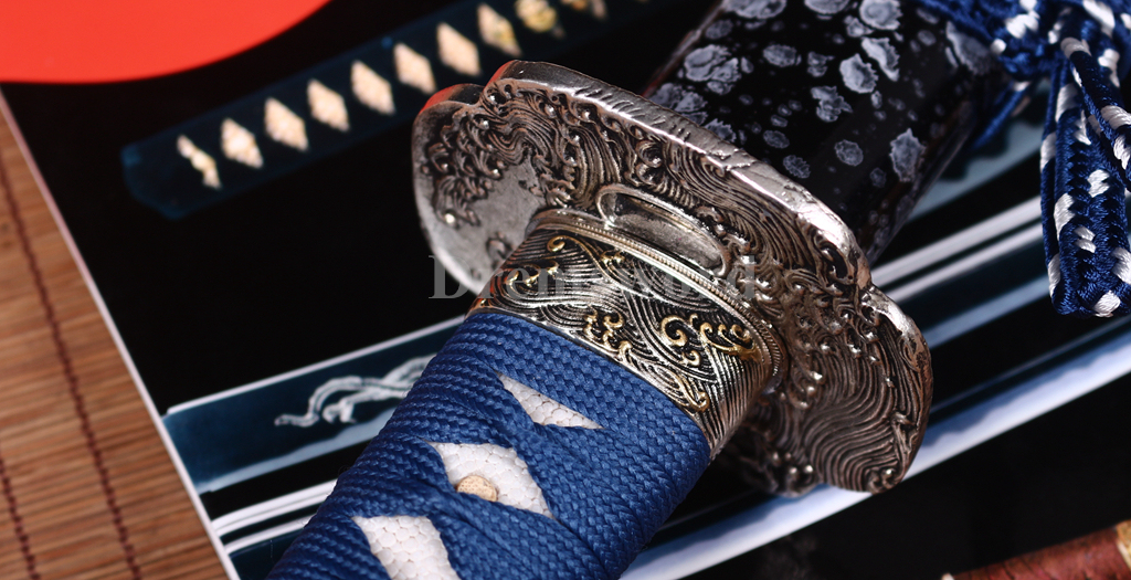 Hand Forge T10 Steel Clay Tempered Naginata Japanese Samurai Battle Sword Sharp Shinogi Zukuri Full Tang Blue