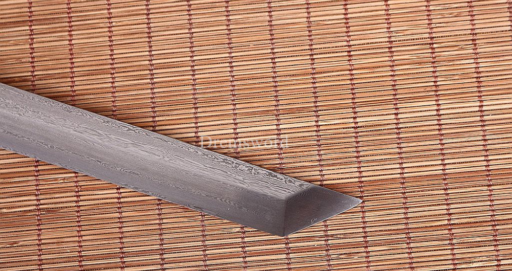 42.9 inch Tang Dao Damascus Folded Steel Handmade Real Chinese Traditional Dao Kiriha Zukuri Real Sharp Sword Brown And Yellow