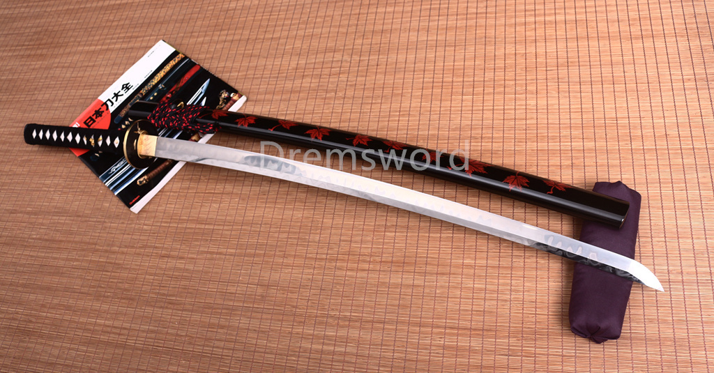 T10 Steel Clay Tempered Hitatsura Katana Japanese Samurai Sword Battle Ready Shinogi Zukuri Full Tang Black