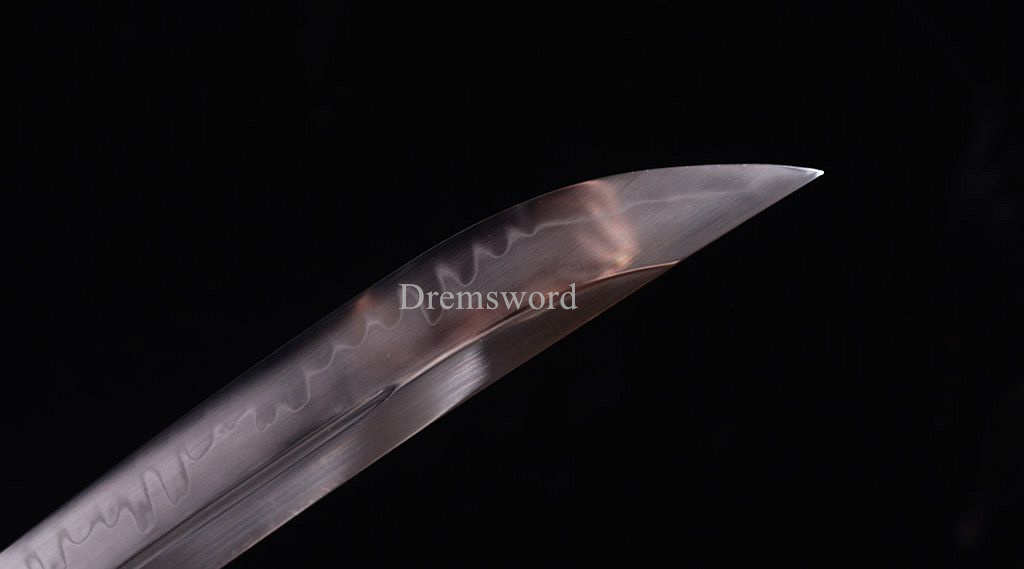 Hand Forge T10 Clay Tempered Steel Nagamaki Japanese Samurai Sword Battle Ready Shinogi Zukuri Full Tang Black And White